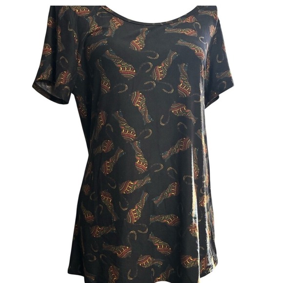 LuLaRoe Tops - Wicked Cute LulaRoe Kitty Cat Patterned T-Shirt | Medium | Multicolored